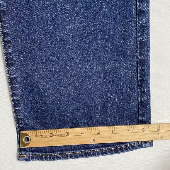 Talbots Barely Boot Jeans Size 8 Blue Dark Wash Denim High Rise Straight Stretch - Picture 11 of 12